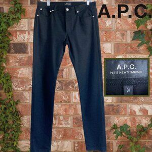 A.P.C. A Petit New Standard Black Slim Taper Jeans Denim RN 149947 $275 31 x 34